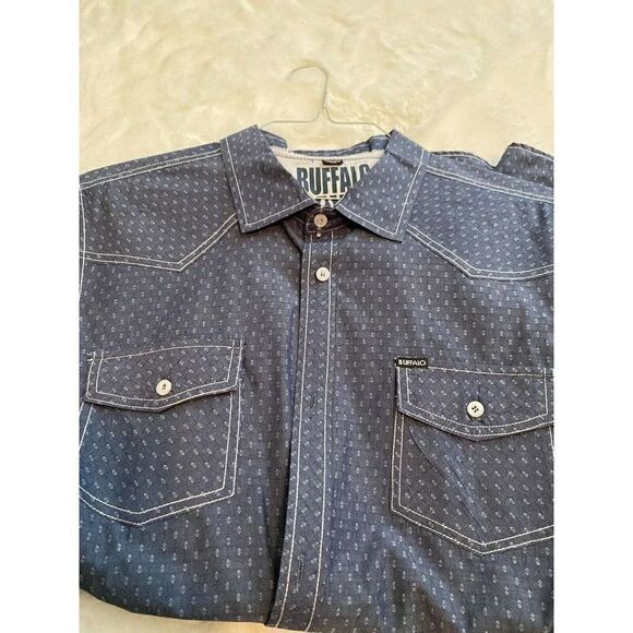 BUFFALO DAVID BITTON Men’s Blue Pattern Shirt XL - Picture 2 of 5